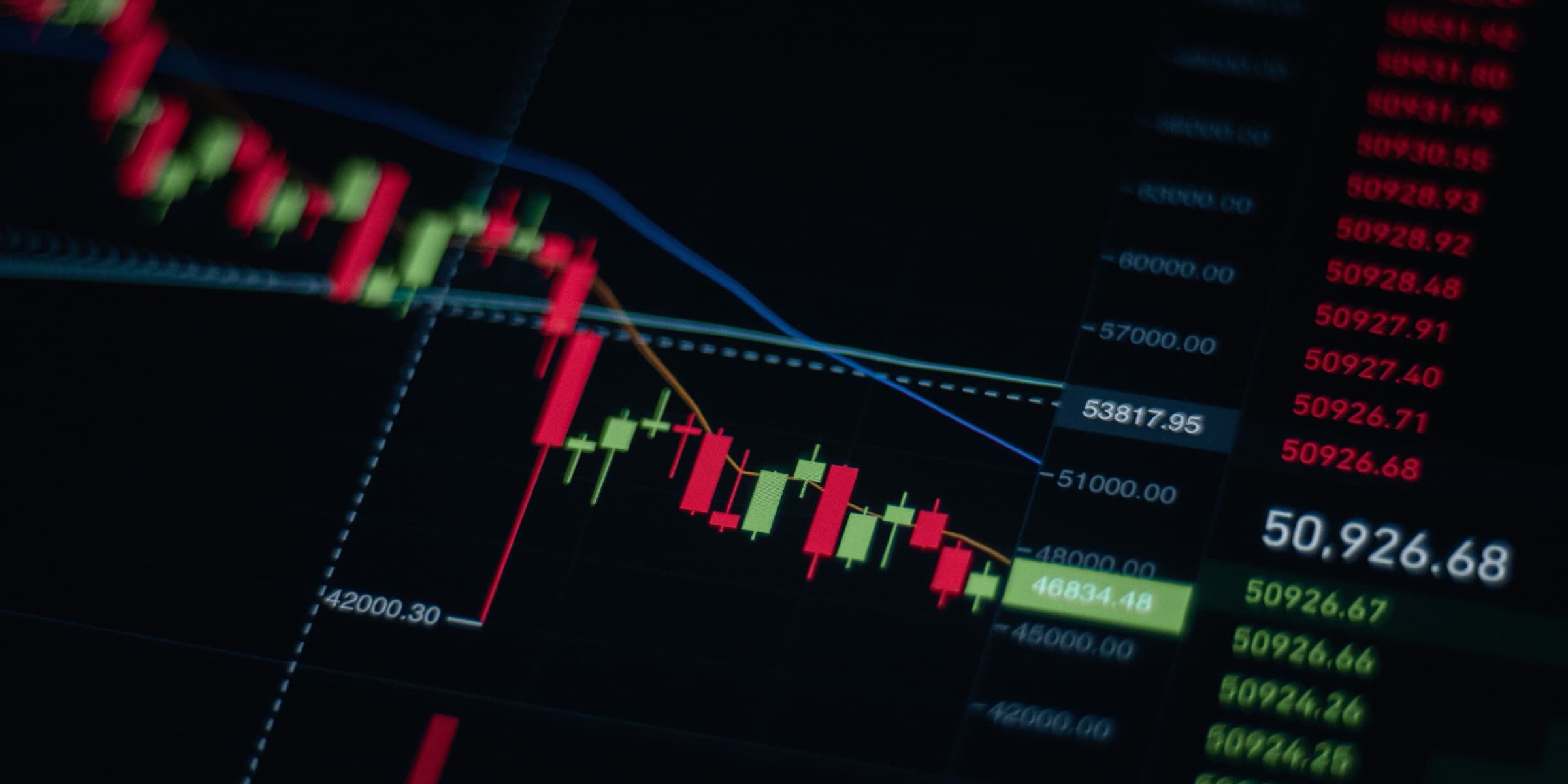 Business data graph on a monitor